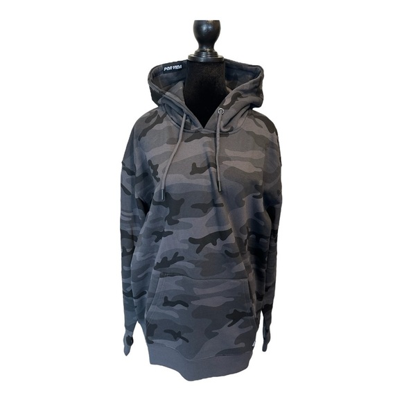 New Vixxon Gray Black Camo Hoodie Womens Size L Fleece Jacket Dixxon Flannel Co - Picture 7 of 15